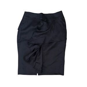 Zara Black Linen Pencil Skirt Size XS